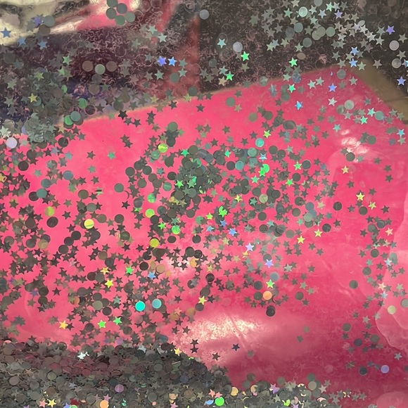 NEW Bed Head clear bag silver star & round glitter floating NEW NWT - Picture 4 of 6